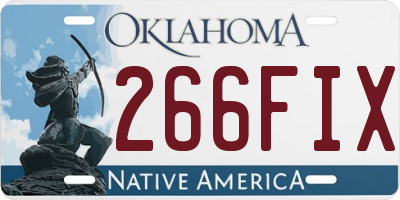OK license plate 266FIX