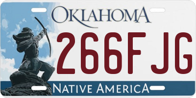 OK license plate 266FJG