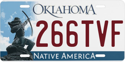 OK license plate 266TVF