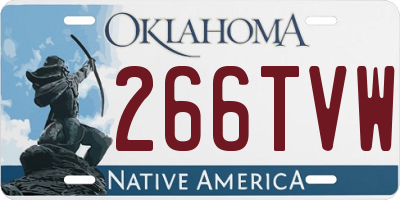 OK license plate 266TVW