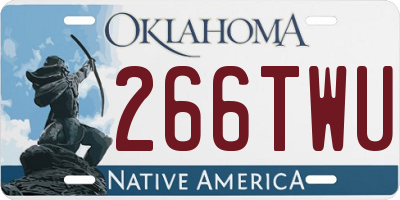OK license plate 266TWU