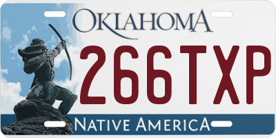 OK license plate 266TXP