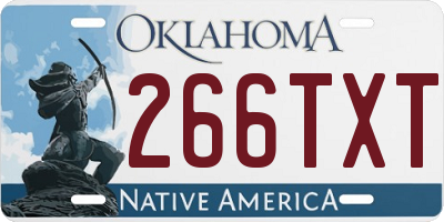 OK license plate 266TXT