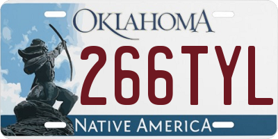OK license plate 266TYL