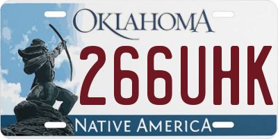 OK license plate 266UHK