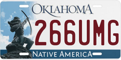 OK license plate 266UMG