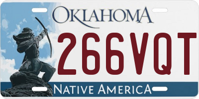 OK license plate 266VQT