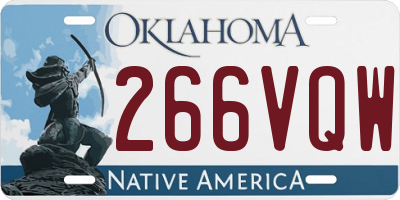 OK license plate 266VQW
