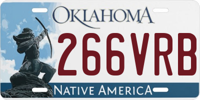 OK license plate 266VRB