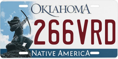 OK license plate 266VRD