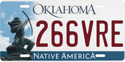 OK license plate 266VRE