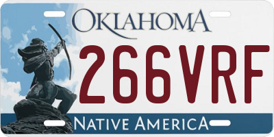 OK license plate 266VRF