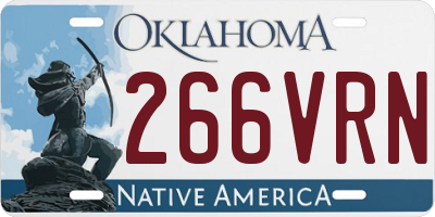 OK license plate 266VRN