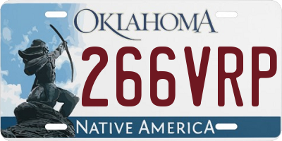 OK license plate 266VRP