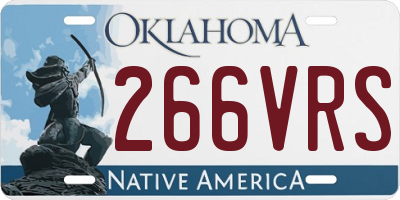 OK license plate 266VRS