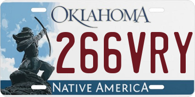 OK license plate 266VRY