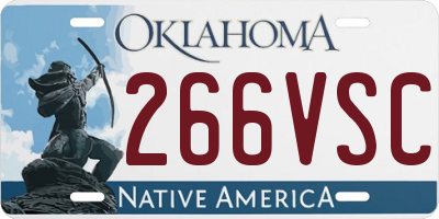 OK license plate 266VSC