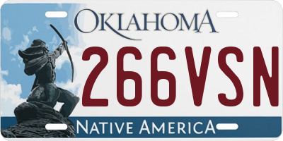 OK license plate 266VSN