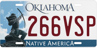 OK license plate 266VSP