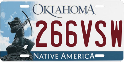 OK license plate 266VSW