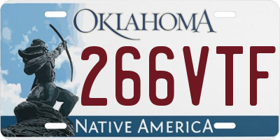 OK license plate 266VTF
