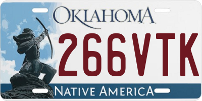 OK license plate 266VTK