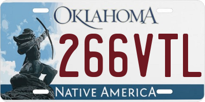 OK license plate 266VTL