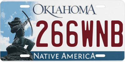 OK license plate 266WNB