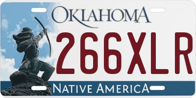 OK license plate 266XLR