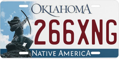 OK license plate 266XNG