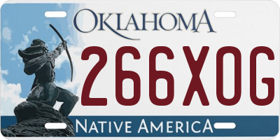 OK license plate 266XOG