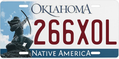 OK license plate 266XOL