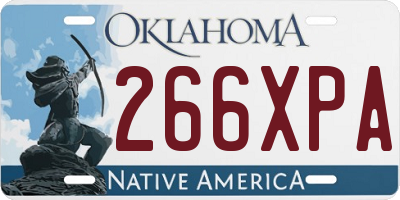 OK license plate 266XPA