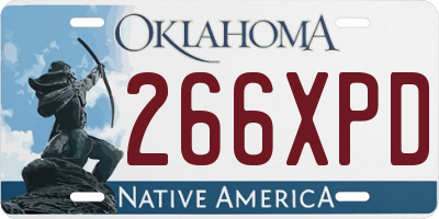 OK license plate 266XPD