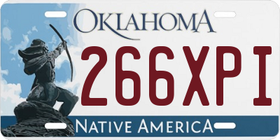OK license plate 266XPI