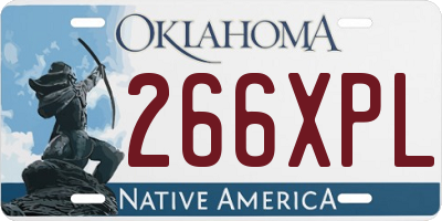 OK license plate 266XPL