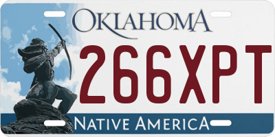 OK license plate 266XPT