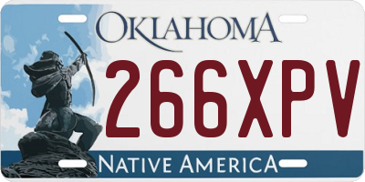 OK license plate 266XPV