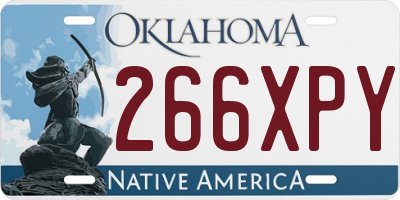 OK license plate 266XPY