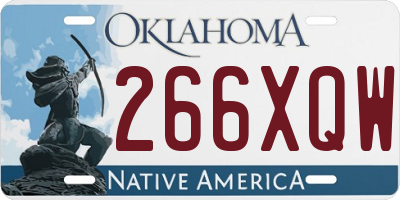 OK license plate 266XQW