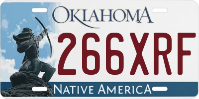 OK license plate 266XRF