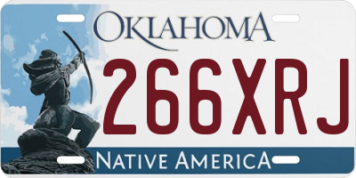 OK license plate 266XRJ