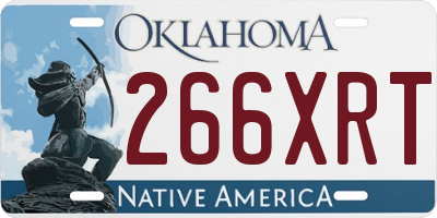 OK license plate 266XRT