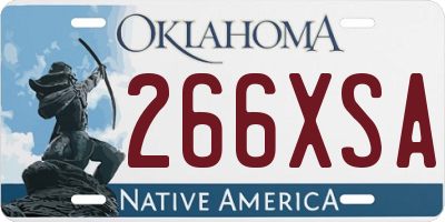 OK license plate 266XSA