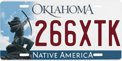 OK license plate 266XTK
