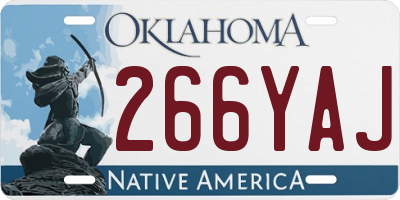 OK license plate 266YAJ