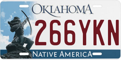 OK license plate 266YKN