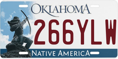 OK license plate 266YLW
