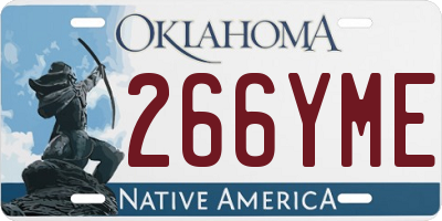 OK license plate 266YME