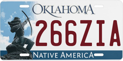 OK license plate 266ZIA